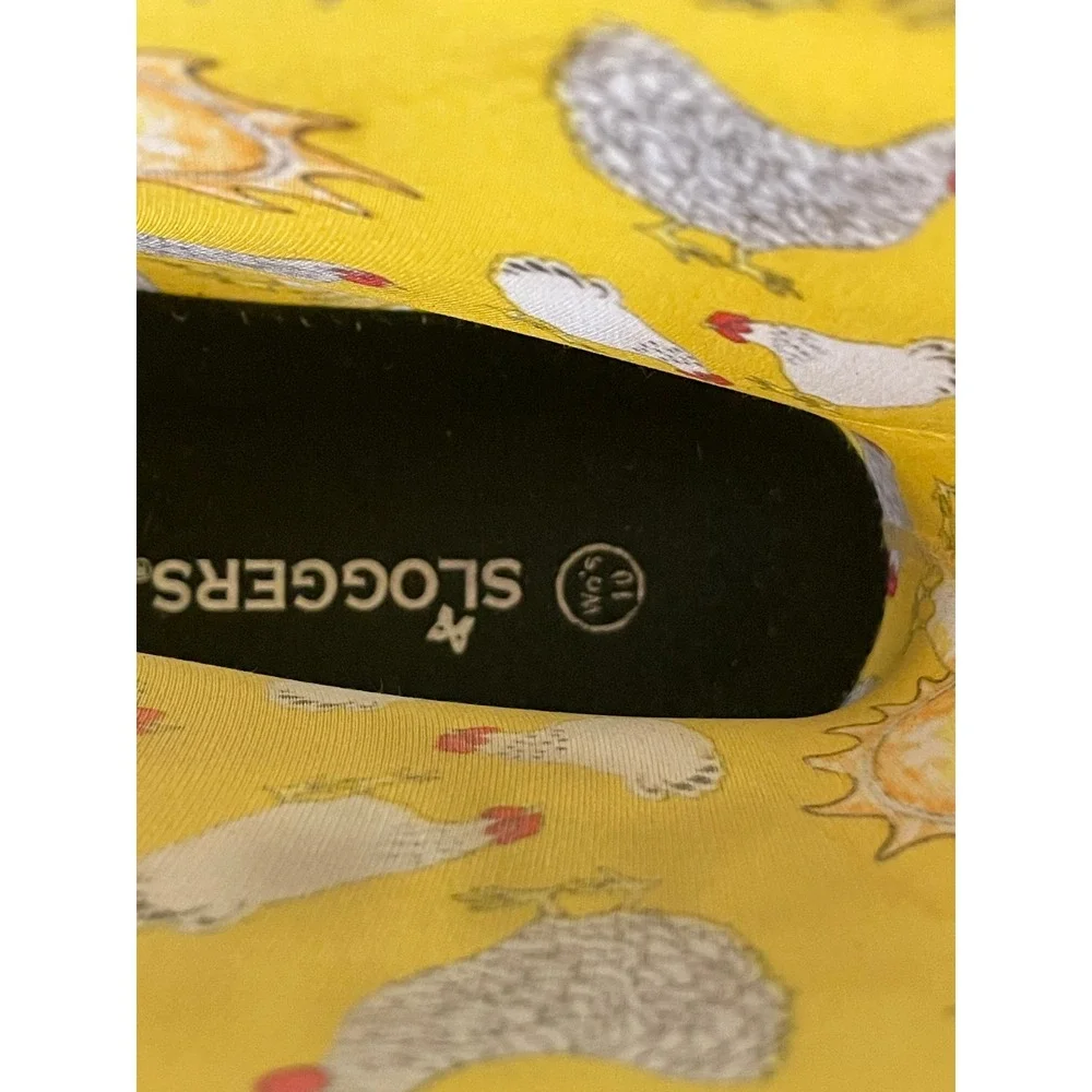 Sloggers Womens 10 Yellow Chicken Print Rain Boots Waterproof Garden Made in USA